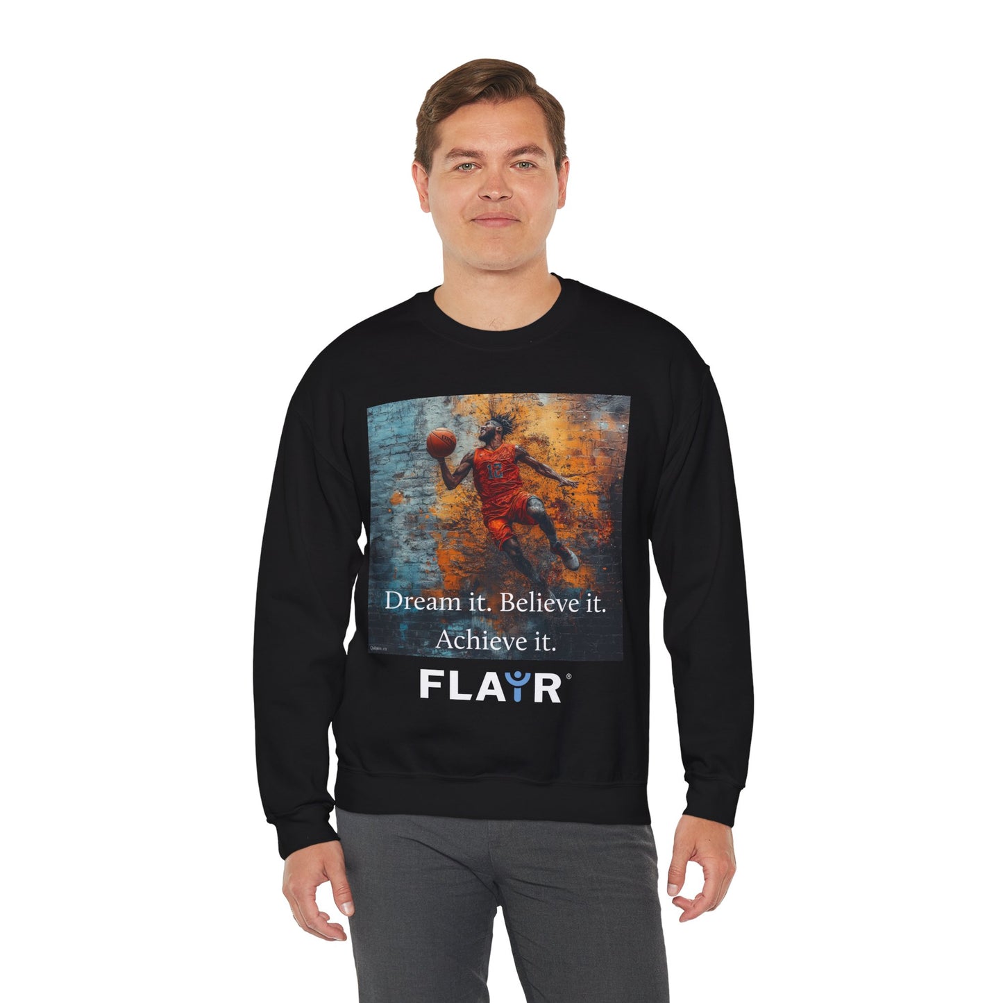 Dream it. Believe it. Achieve it. Unisex Heavy Blend Crewneck Sweatshirt.