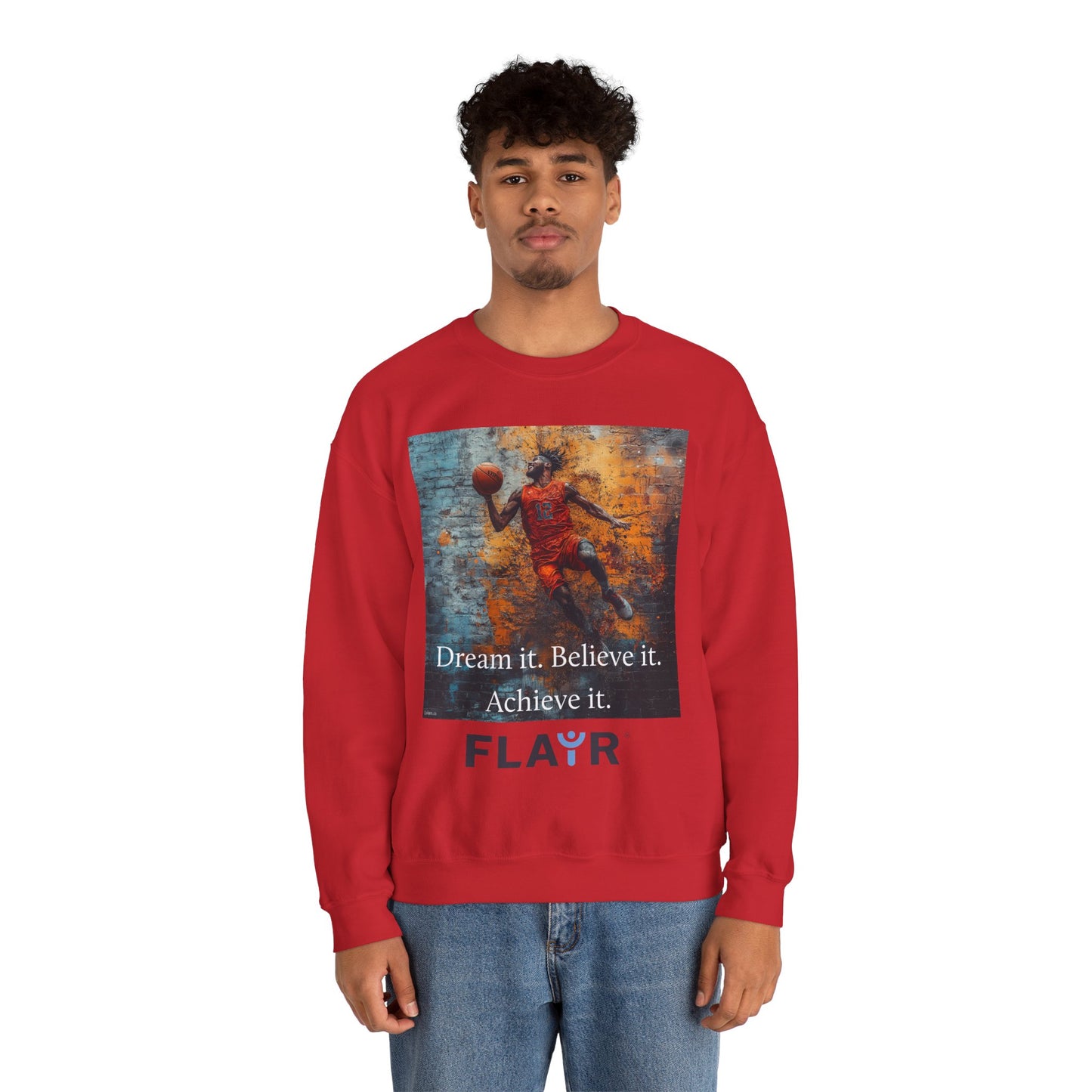 Dream it. Believe it. Achieve it. Unisex Heavy Blend Crewneck Sweatshirt.