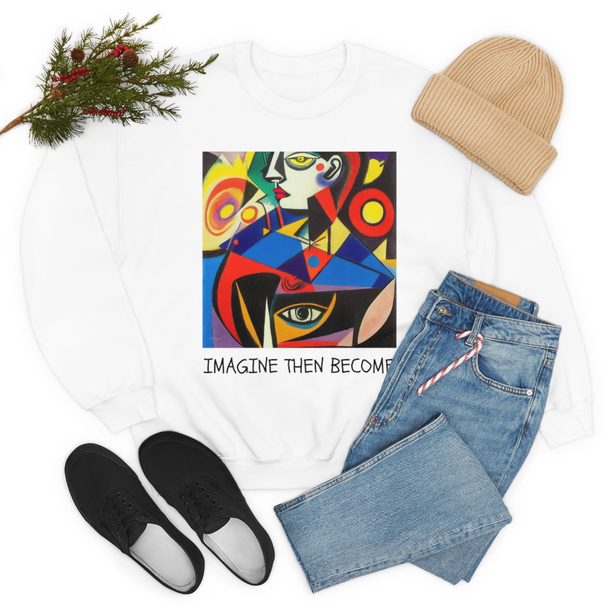 Imagine Then Become - Original Art. Unisex Heavy Blend Crewneck Sweatshirt.