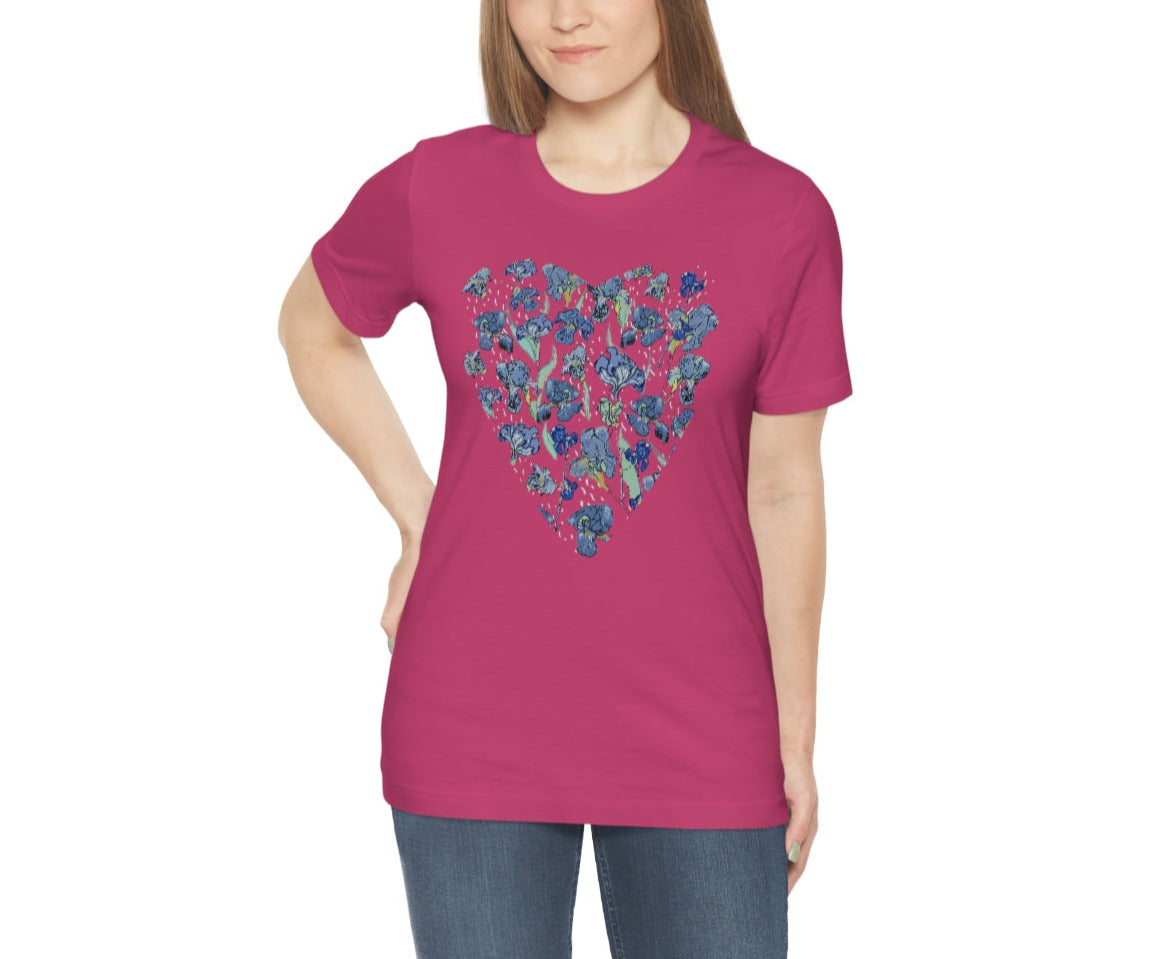 Blue Wildflowers - Original Art. Unisex Jersey Short Sleeve Tee.