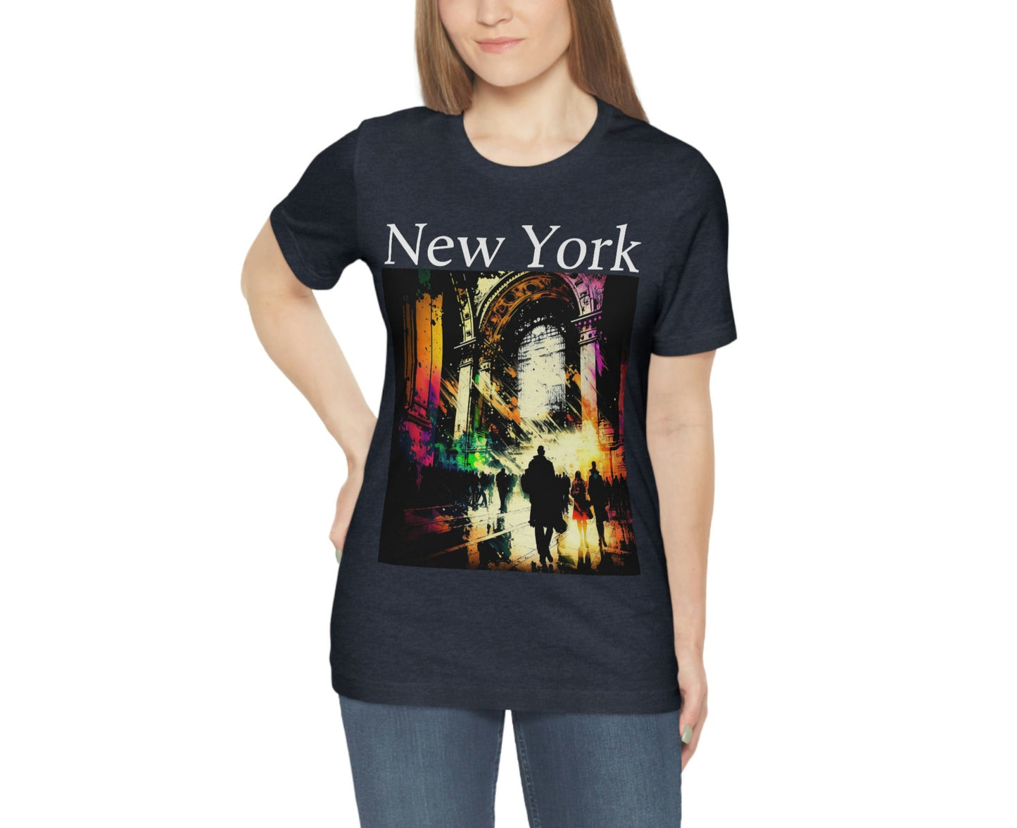 Rush Hour By Grand Central New York City. Original Art. Unisex Jersey Short Sleeve Tee.