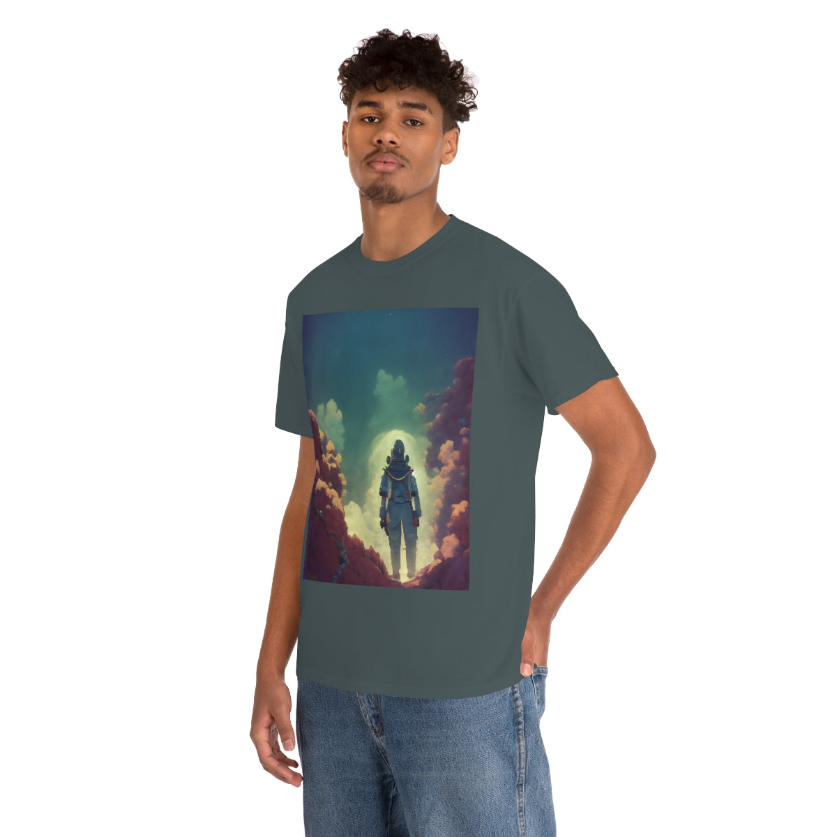 Astronaut Lost in Space. Original Artwork. Unisex Heavy Cotton Tee.