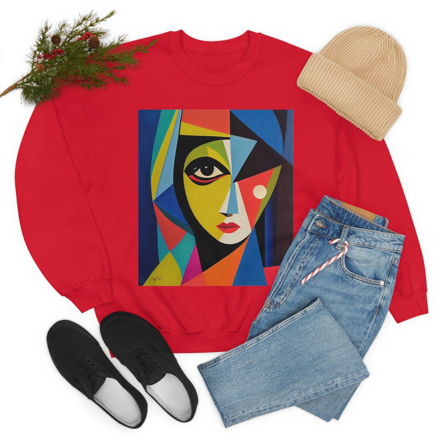 Alexandria A Cubism Original Art. Unisex Heavy Blend Crewneck Sweatshirt.
