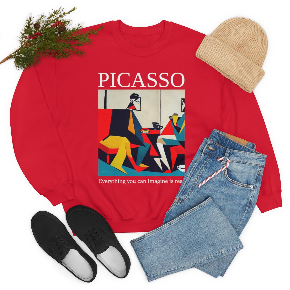 Everything You Can Imagine Is Real - Original Art Inspired By Picasso artwork. Unisex Heavy Blend Crewneck Sweatshirt.