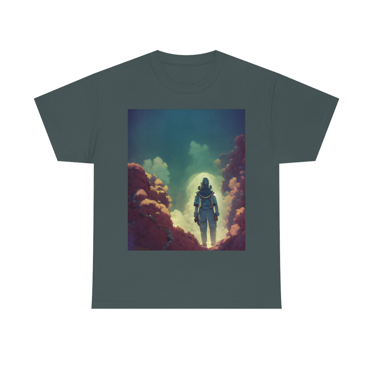 Astronaut Lost in Space. Original Artwork. Unisex Heavy Cotton Tee.