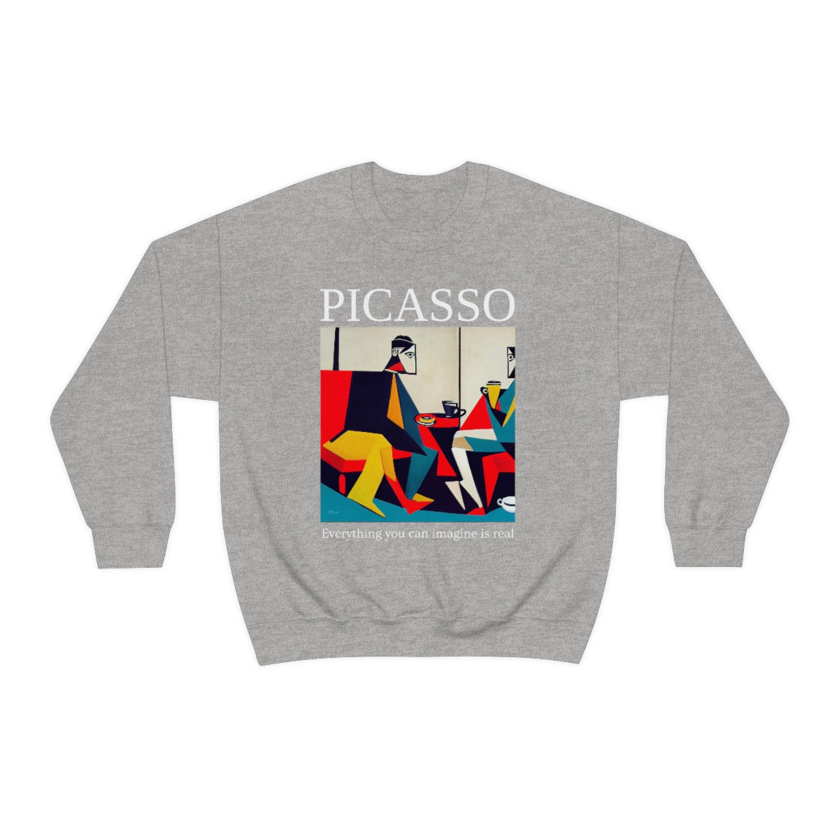 Everything You Can Imagine Is Real - Original Art Inspired By Picasso artwork. Unisex Heavy Blend Crewneck Sweatshirt.