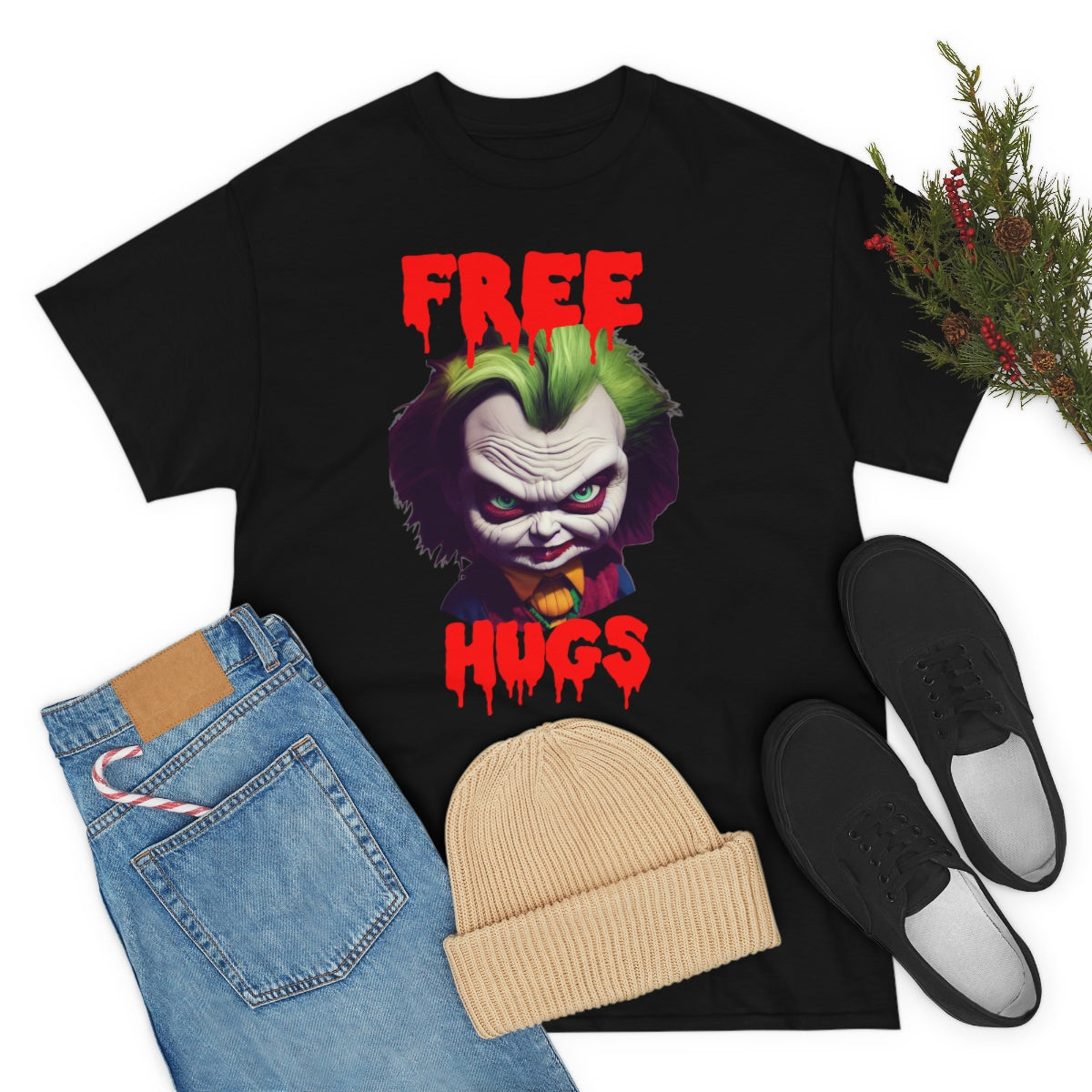Free Hugs, Happy Halloween! Original art. Unisex Heavy Cotton Tee.