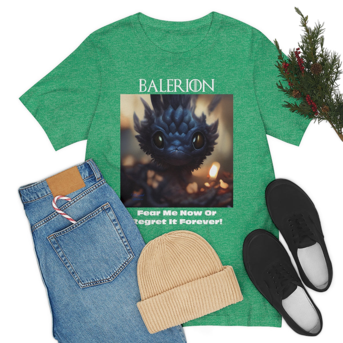 Funny Baby Balerion Dragon. Original Art. Unisex Jersey Short Sleeve Tee.
