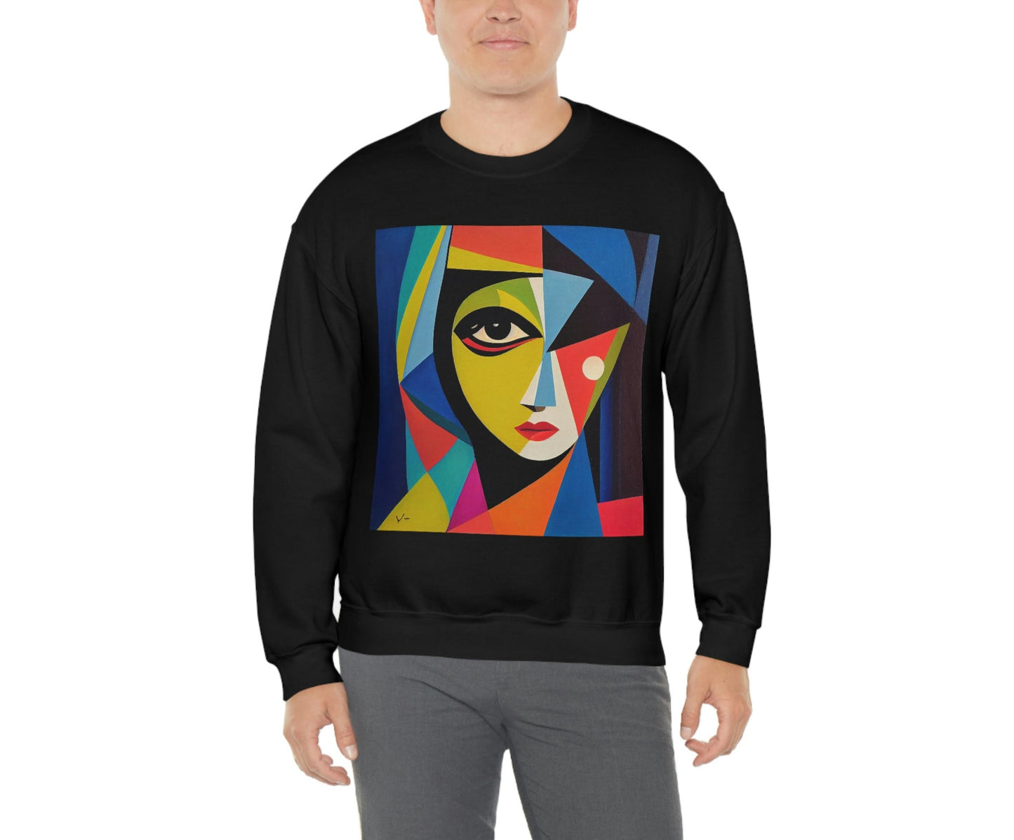 Alexandria A Cubism Original Art. Unisex Heavy Blend Crewneck Sweatshirt.