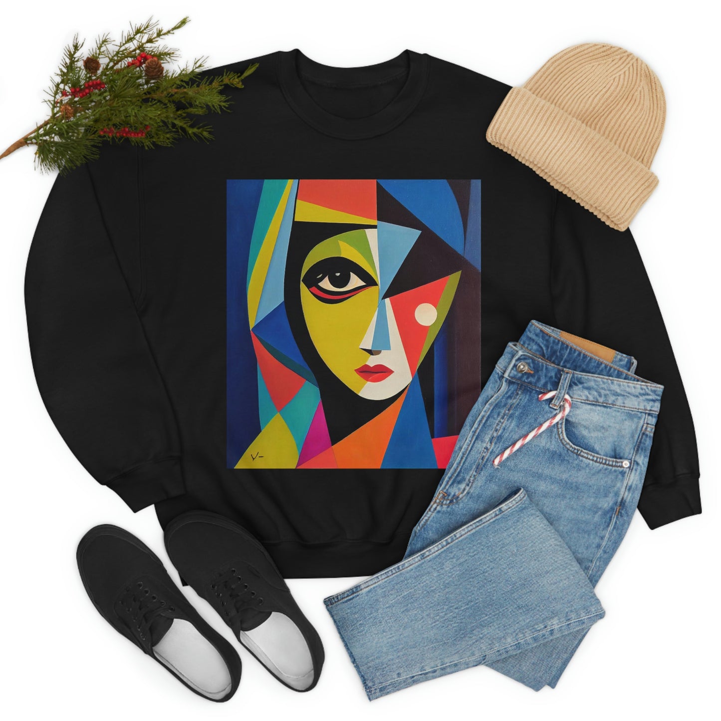 Alexandria A Cubism Original Art. Unisex Heavy Blend Crewneck Sweatshirt.