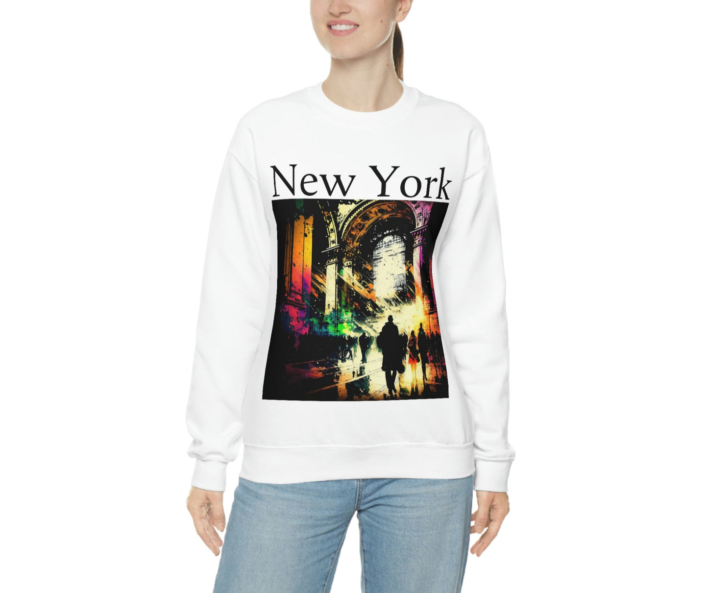 Rush Hour By Grand Central New York City. Original Art. Unisex Heavy Blend Crewneck Sweatshirt.