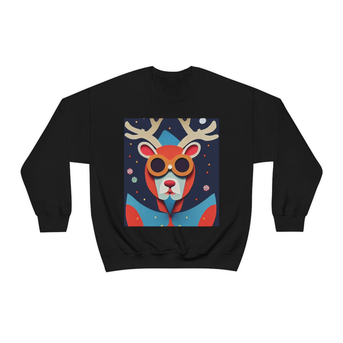 Explorer Reindeer Original Art. Unisex Heavy Blend Crewneck Sweatshirt.