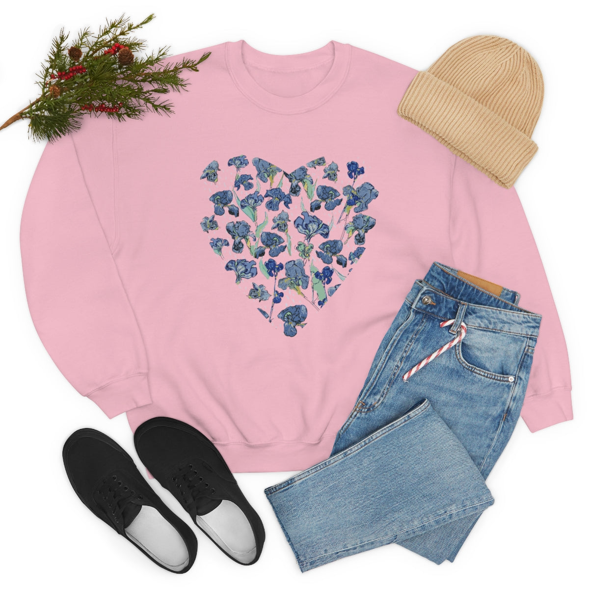 Blue Wildflowers. Unisex Heavy Blend Crewneck Sweatshirt.