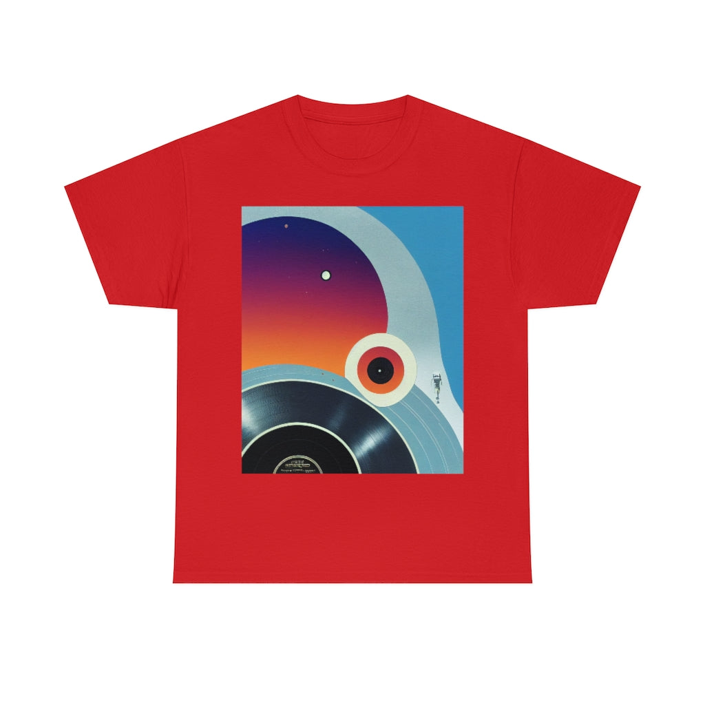 Wanderer Astronaut In Music Space. Original Artwork. Unisex Heavy Cotton Tee.