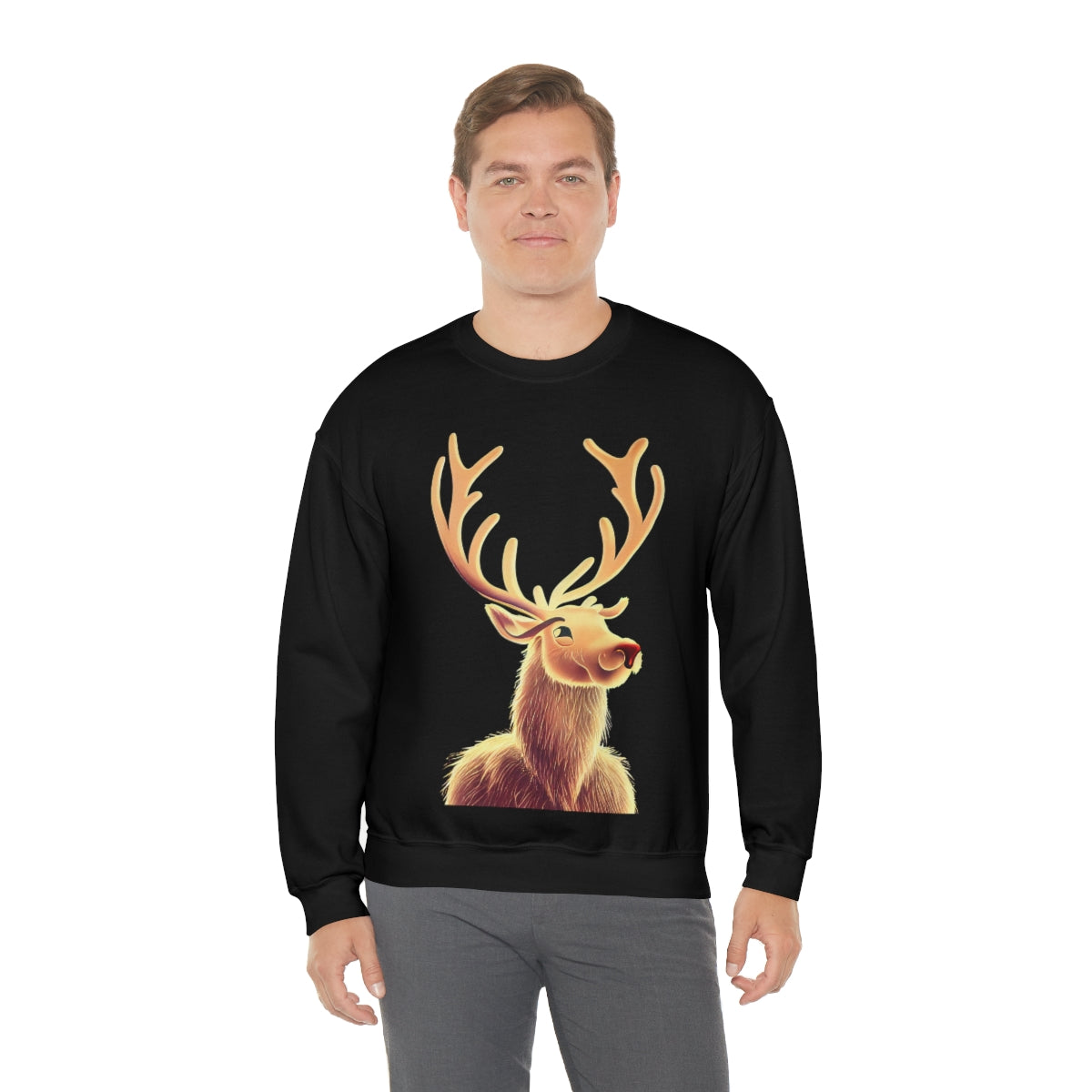 Reindeer Christmas Original Art. Unisex Heavy Blend Crewneck Sweatshirt.