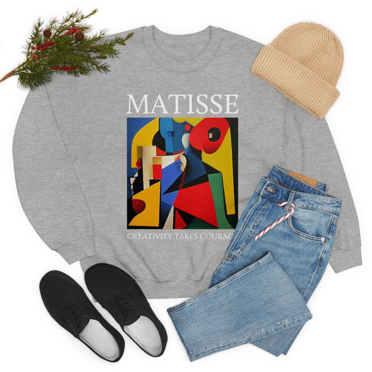 Creativity Takes Courage - Original Art Inspired By Matisse artwork. Unisex Heavy Blend Crewneck Sweatshirt.