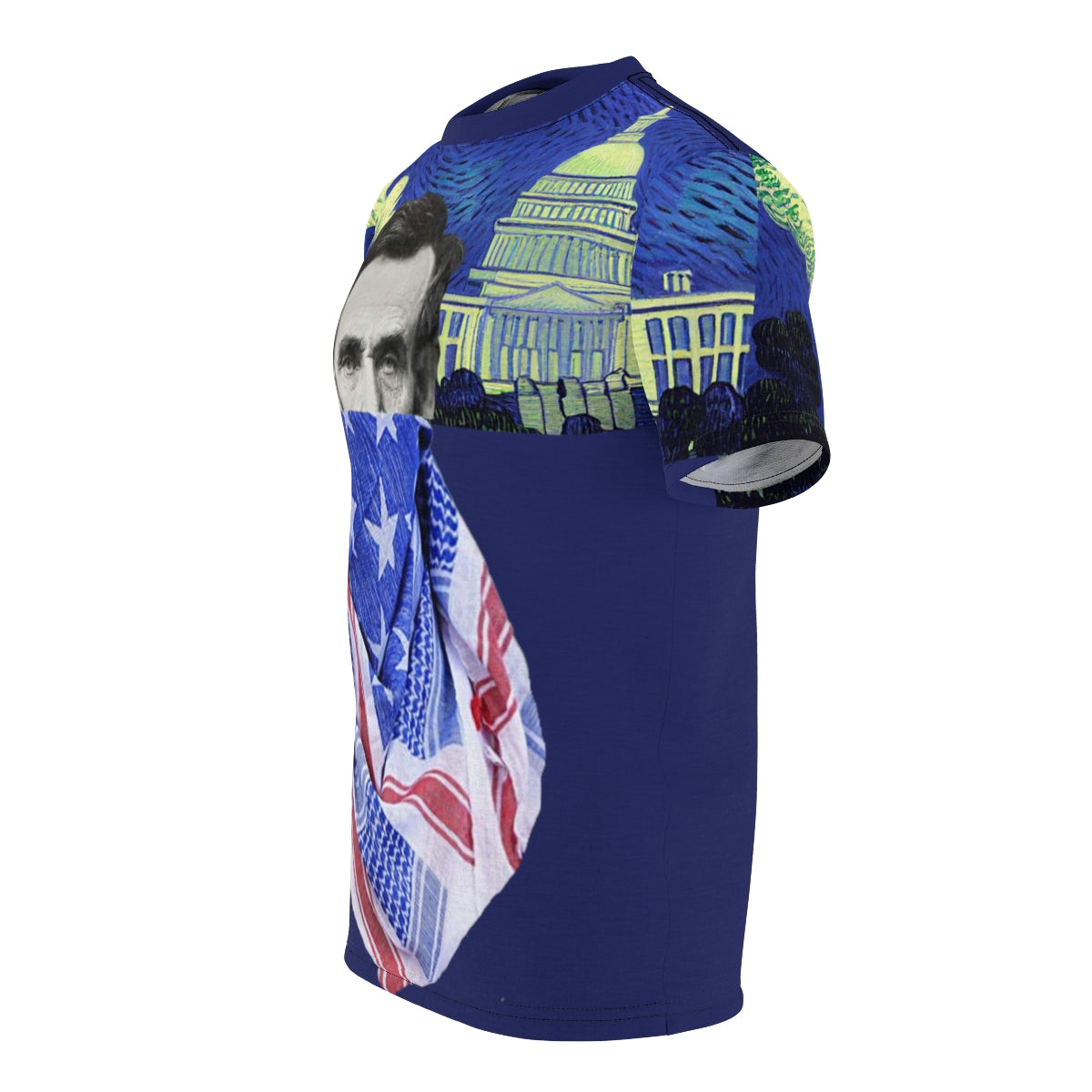 Abraham Lincoln Rebellion Original Art. Unisex AOP Cut & Sew Tee.