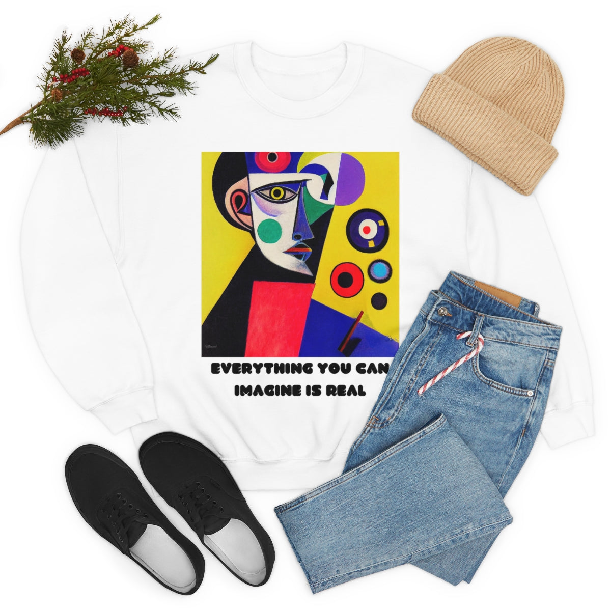 Everything You Can Imagine Is Real - Original Art. Unisex Heavy Blend Crewneck Sweatshirt.