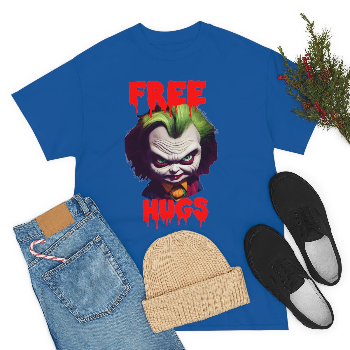 Free Hugs, Happy Halloween! Original art. Unisex Heavy Cotton Tee.