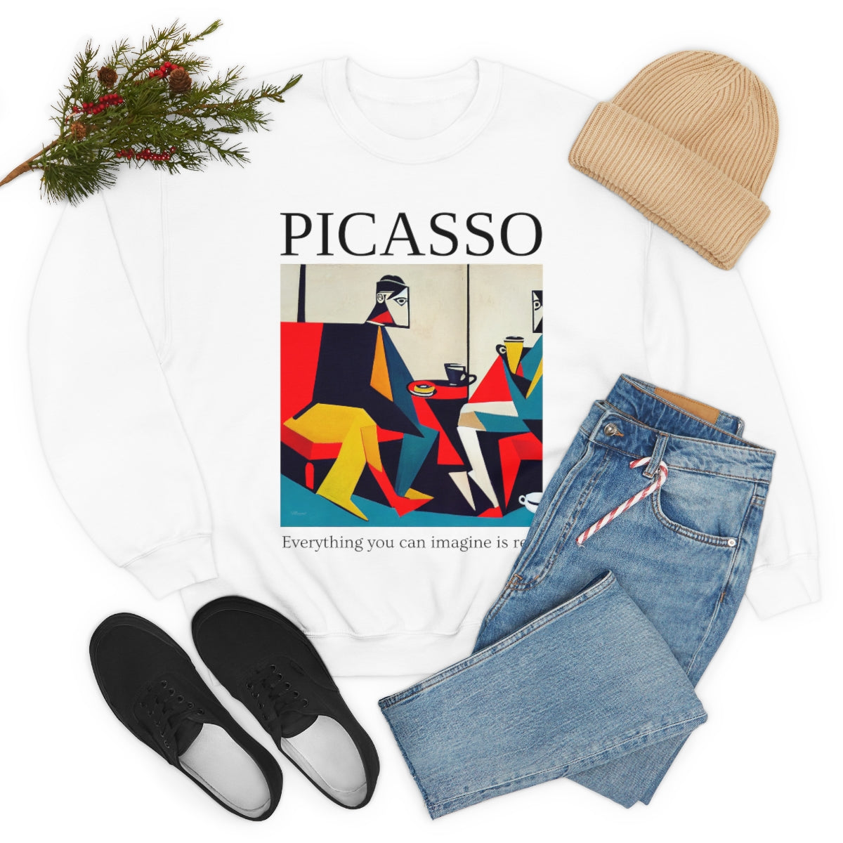 Everything You Can Imagine Is Real - Original Art Inspired By Picasso artwork. Unisex Heavy Blend Crewneck Sweatshirt.
