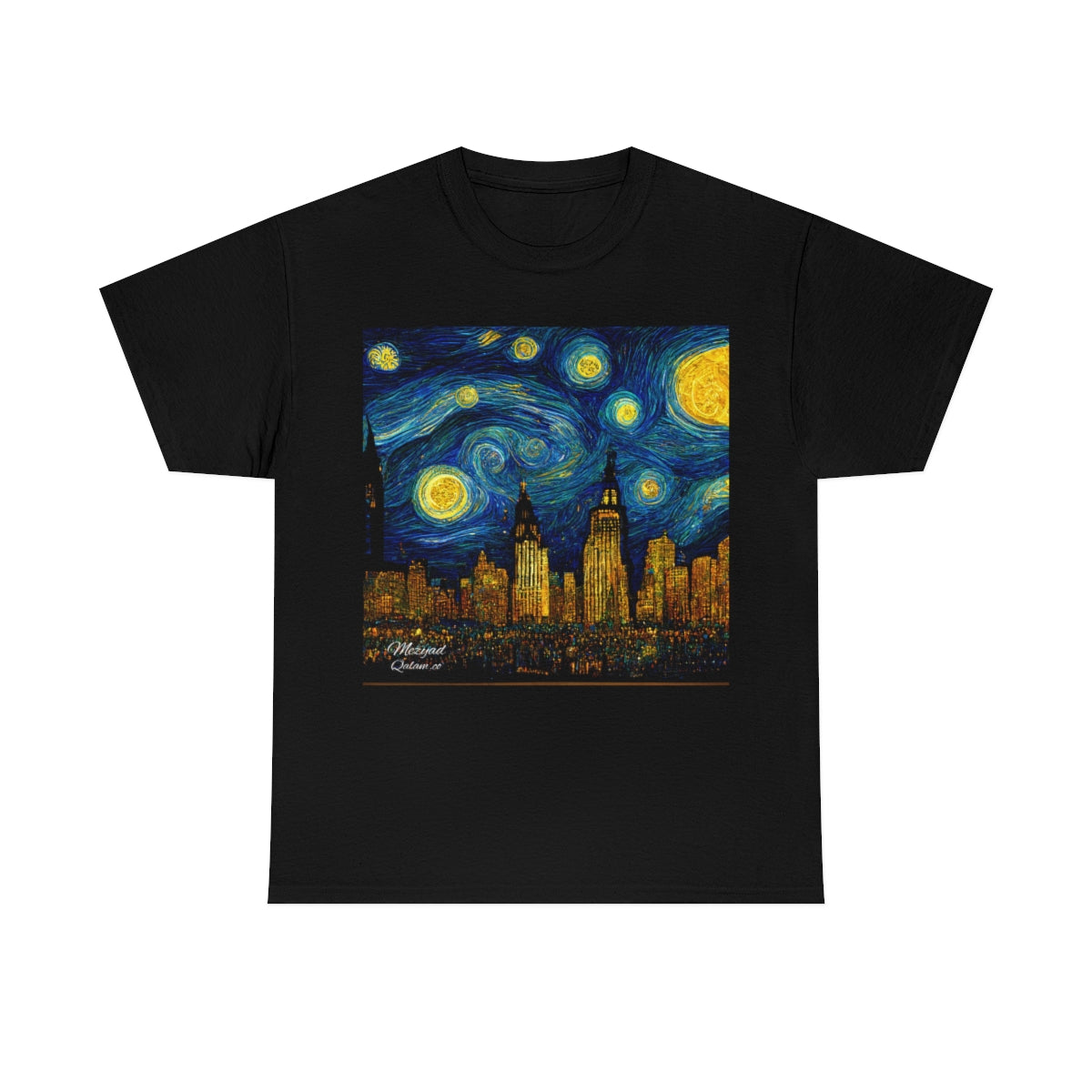 New York City and the Central Park. Original Art. Unisex Heavy Cotton Tee.