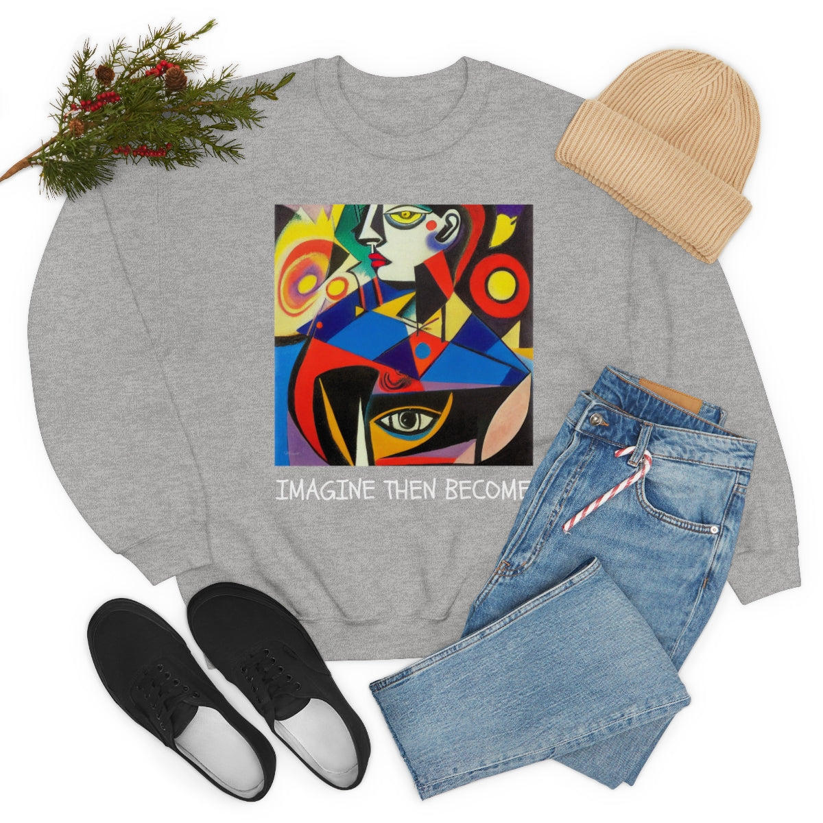 Imagine Then Become - Original Art. Unisex Heavy Blend Crewneck Sweatshirt.