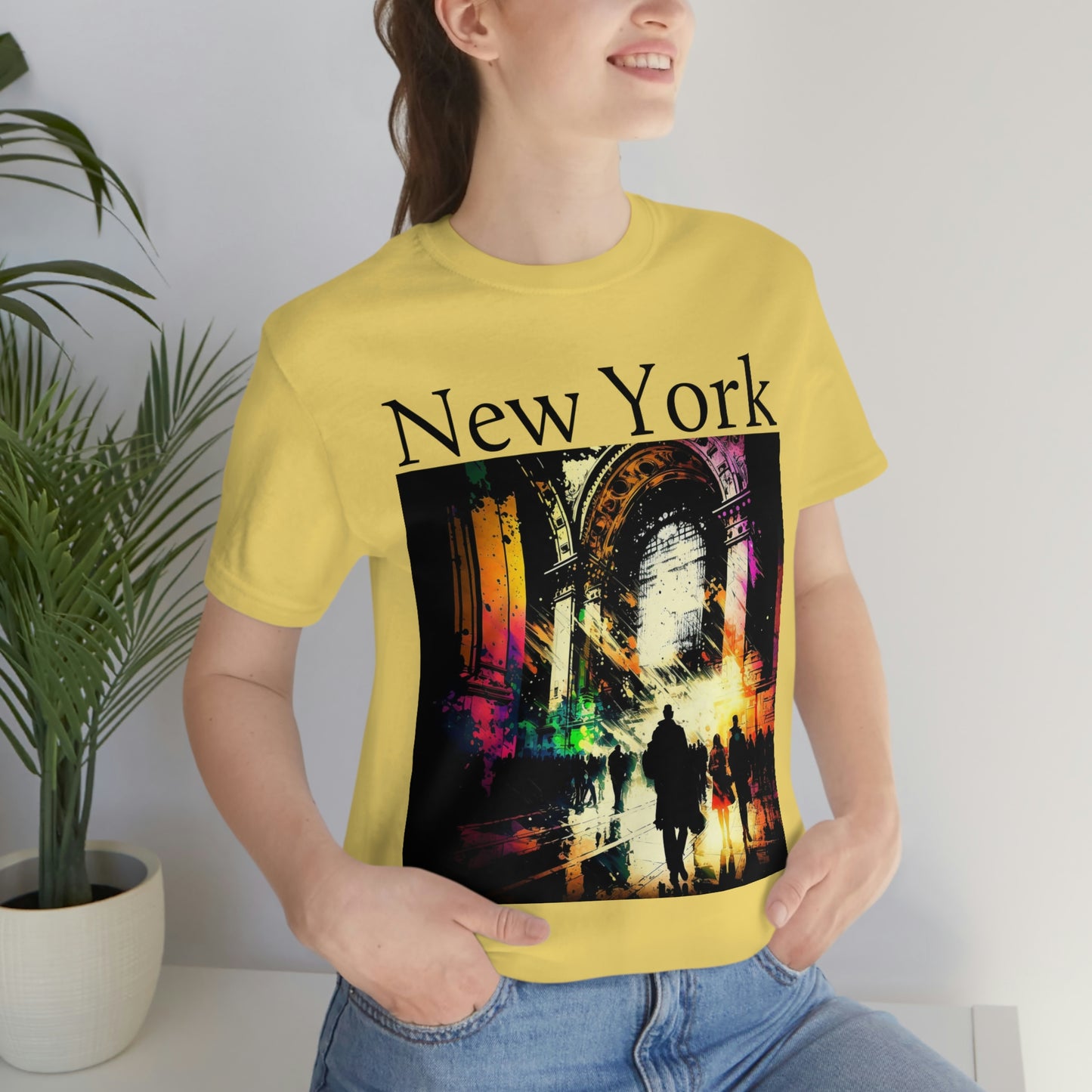 Rush Hour By Grand Central New York City. Original Art. Unisex Jersey Short Sleeve Tee.