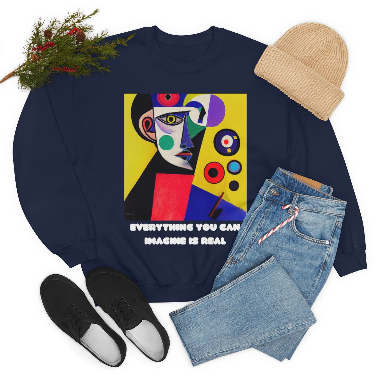 Everything You Can Imagine Is Real - Original Art. Unisex Heavy Blend Crewneck Sweatshirt.