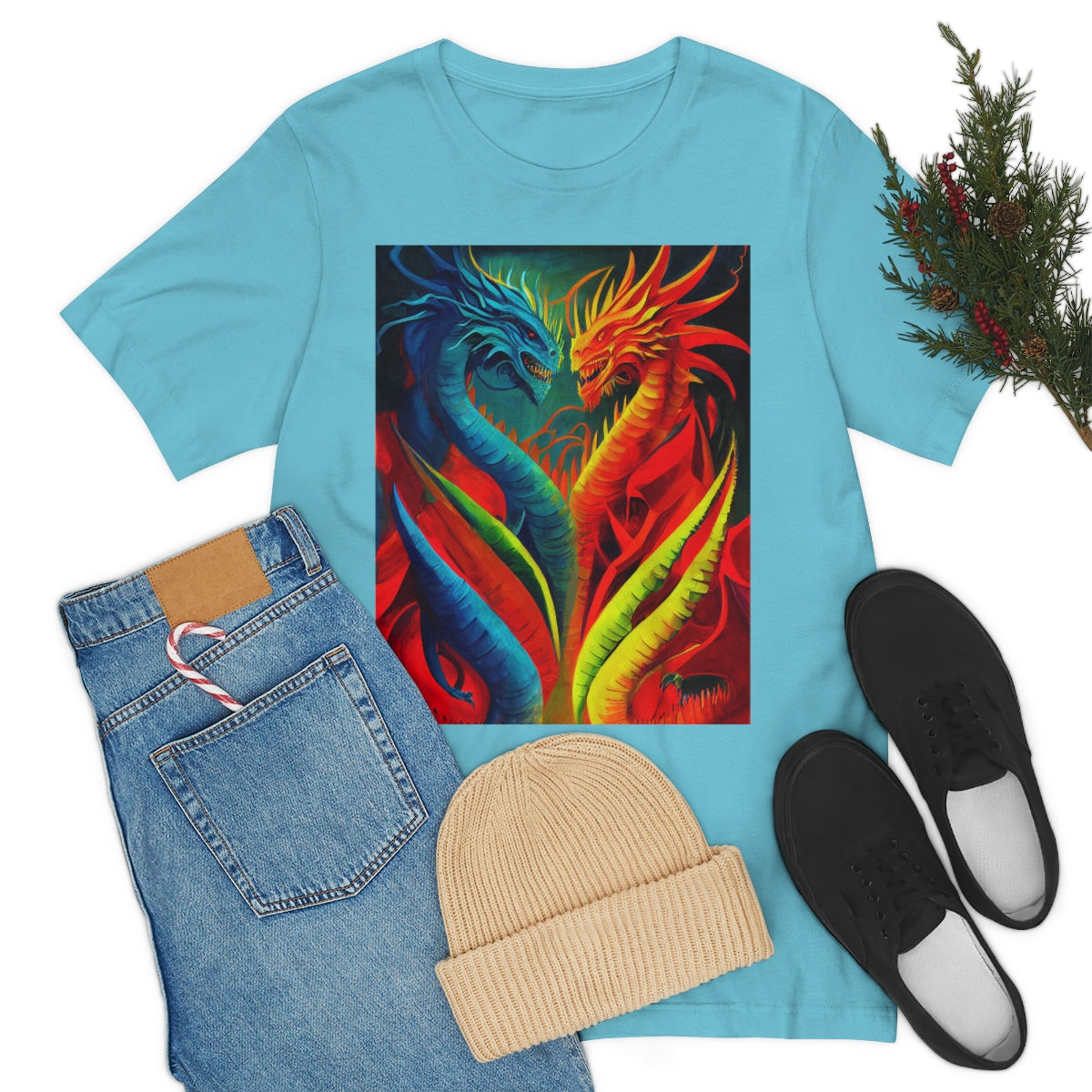 Dance of The Dragons. Original Art. Unisex Jersey Short Sleeve Tee.