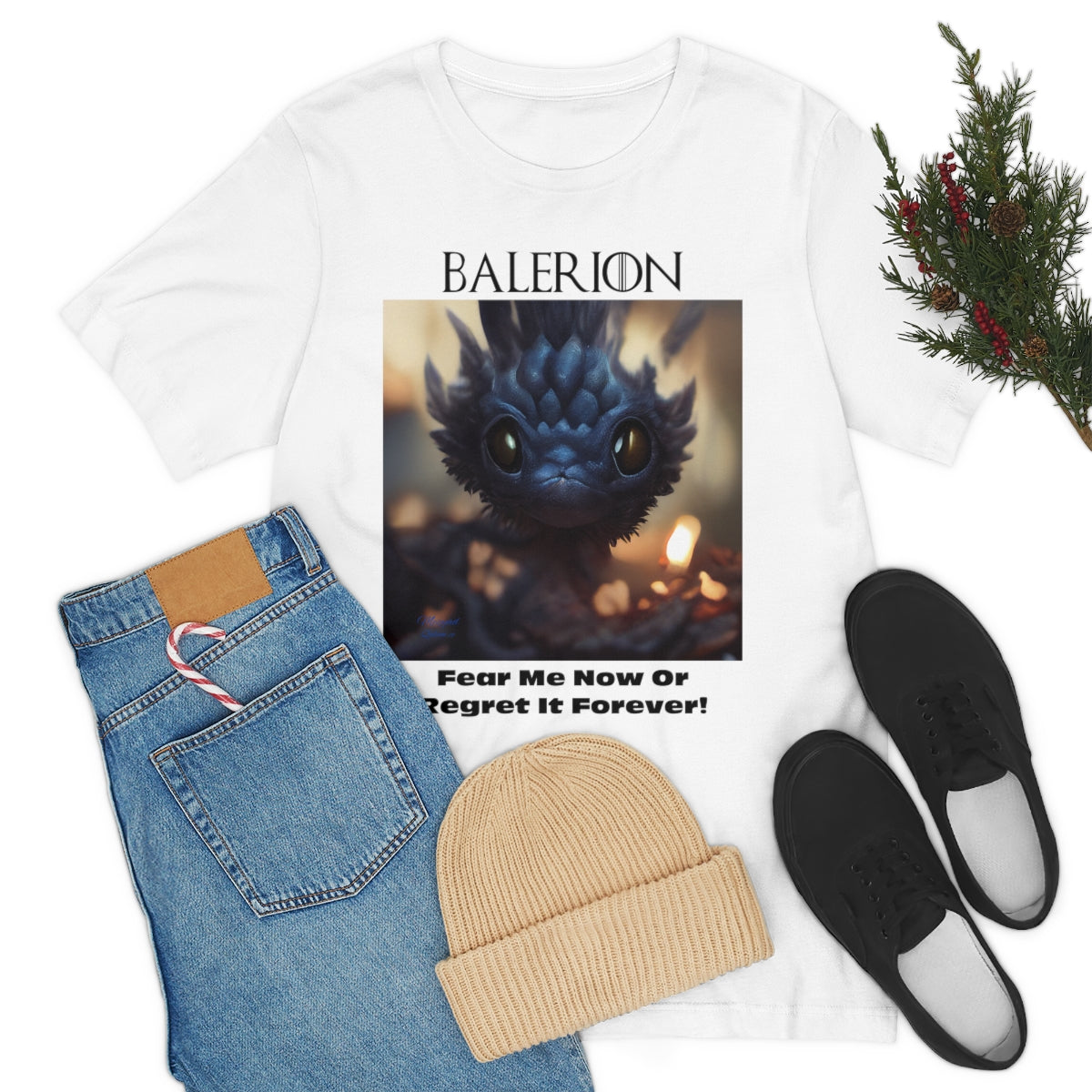 Funny Baby Balerion Dragon. Original Art. Unisex Jersey Short Sleeve Tee.