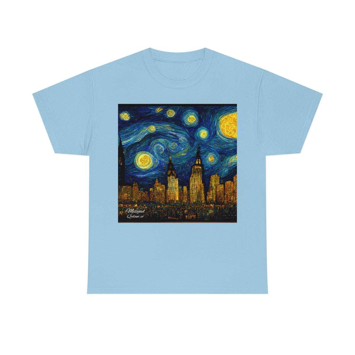 New York City and the Central Park. Original Art. Unisex Heavy Cotton Tee.