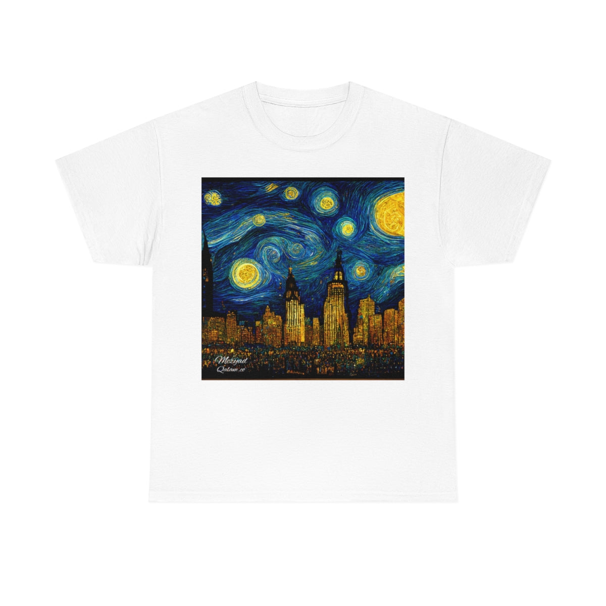 New York City and the Central Park. Original Art. Unisex Heavy Cotton Tee.
