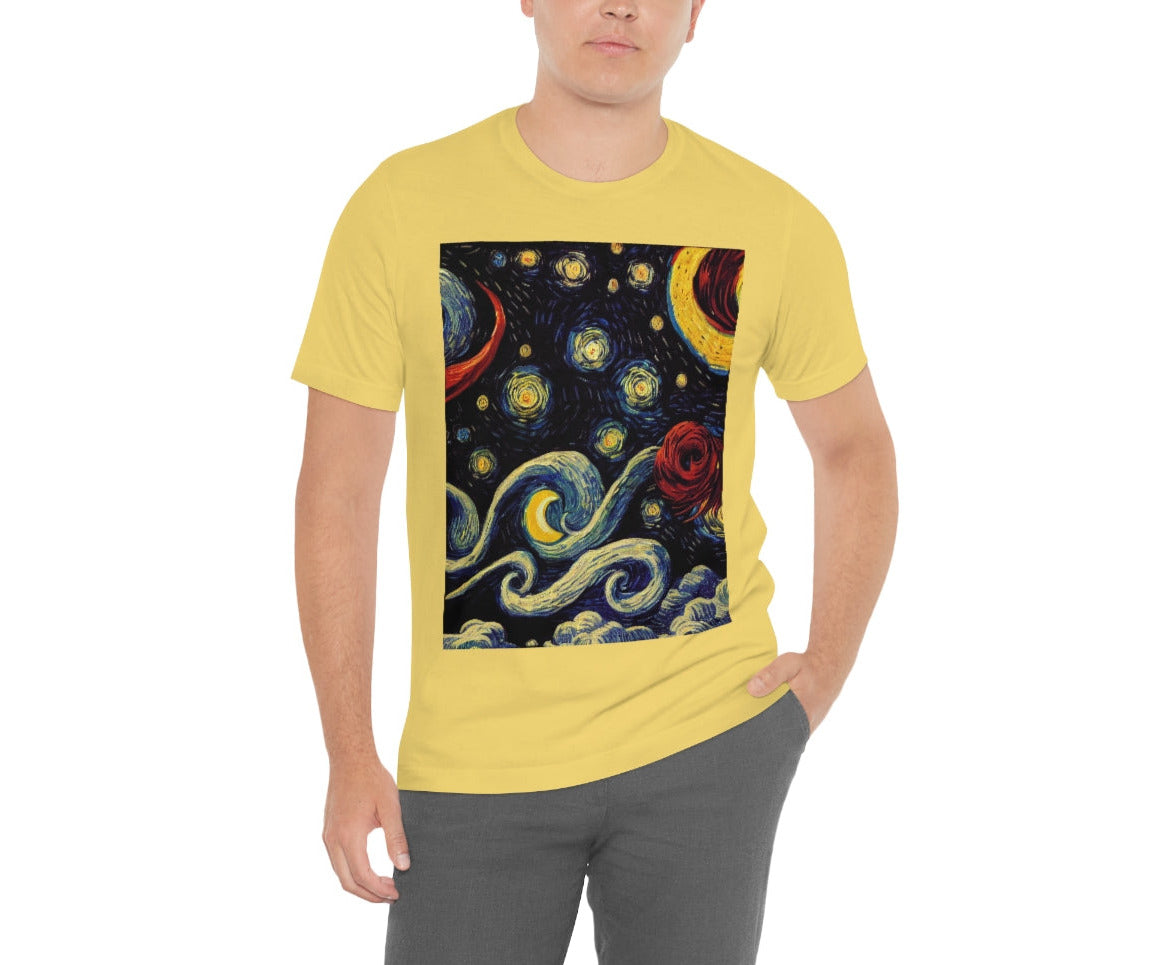 Space Travel Riding On A Beam Of Light. Original Art. Unisex Jersey Short Sleeve Tee.
