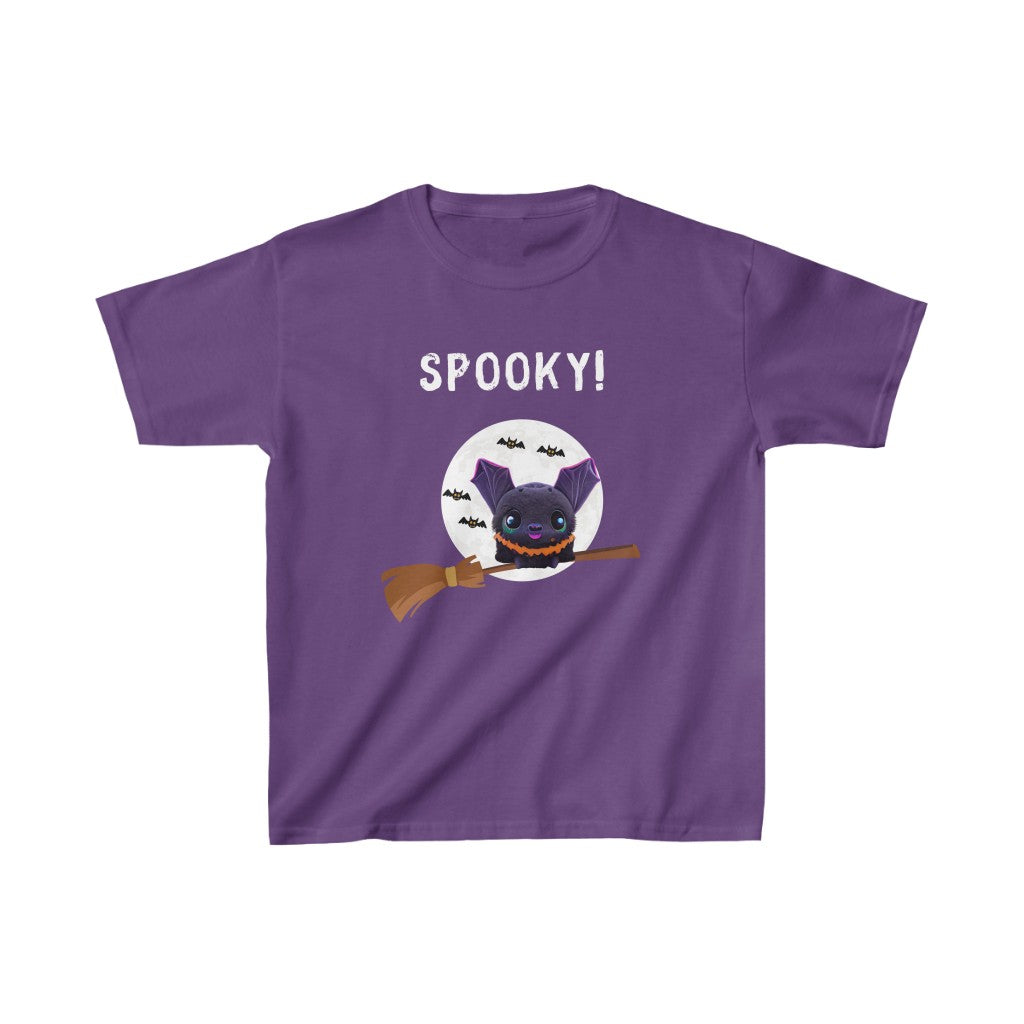 Spooky Bat Witch. Unisex Heavy Cotton Tee. Kids Heavy Cotton™ Tee.