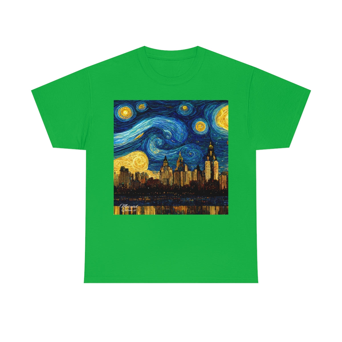 New York City and the Hudson River. Original Art. Unisex Heavy Cotton Tee.