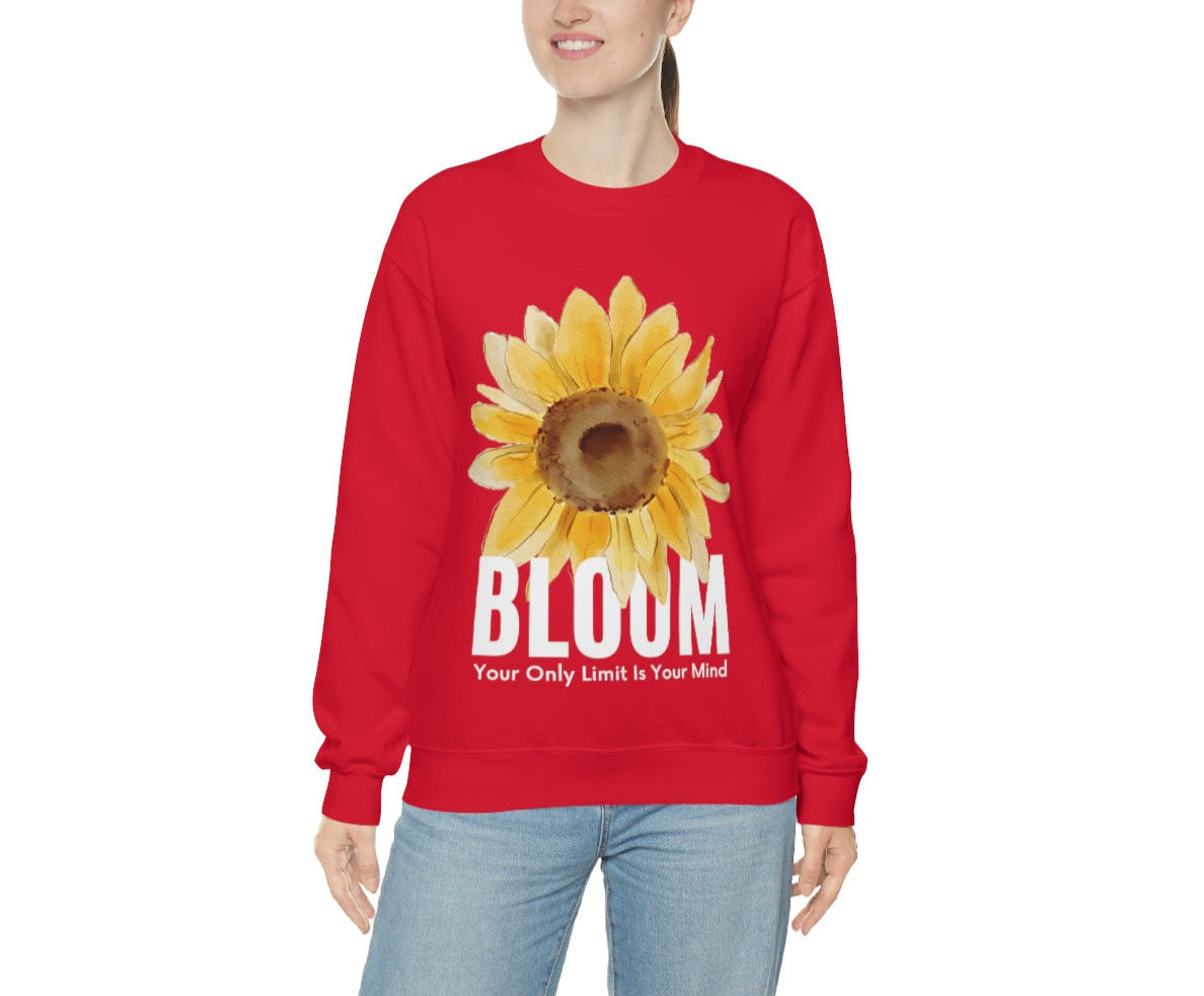 Bloom Your Only Limit Is Your Mind. Unisex Heavy Blend Crewneck Sweatshirt.