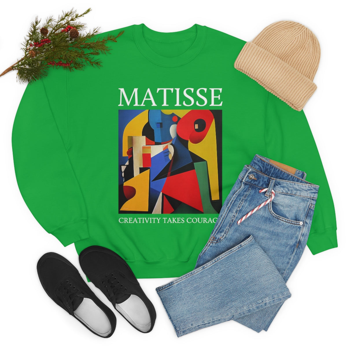 Creativity Takes Courage - Original Art Inspired By Matisse artwork. Unisex Heavy Blend Crewneck Sweatshirt.