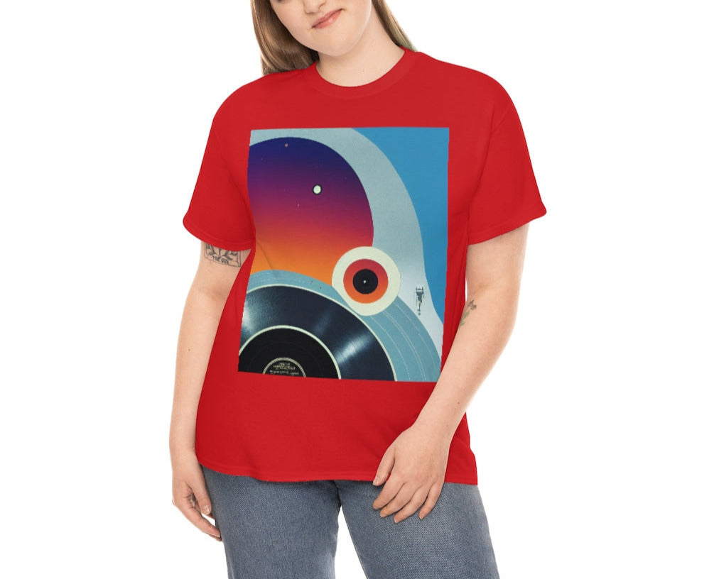 Wanderer Astronaut In Music Space. Original Artwork. Unisex Heavy Cotton Tee.
