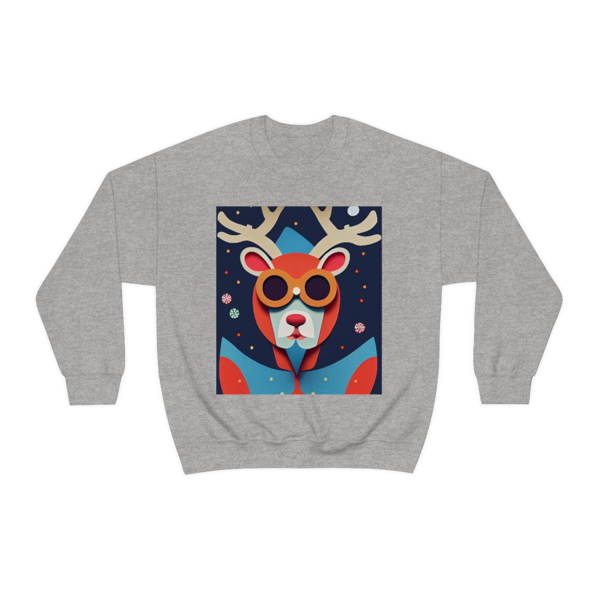 Explorer Reindeer Original Art. Unisex Heavy Blend Crewneck Sweatshirt.