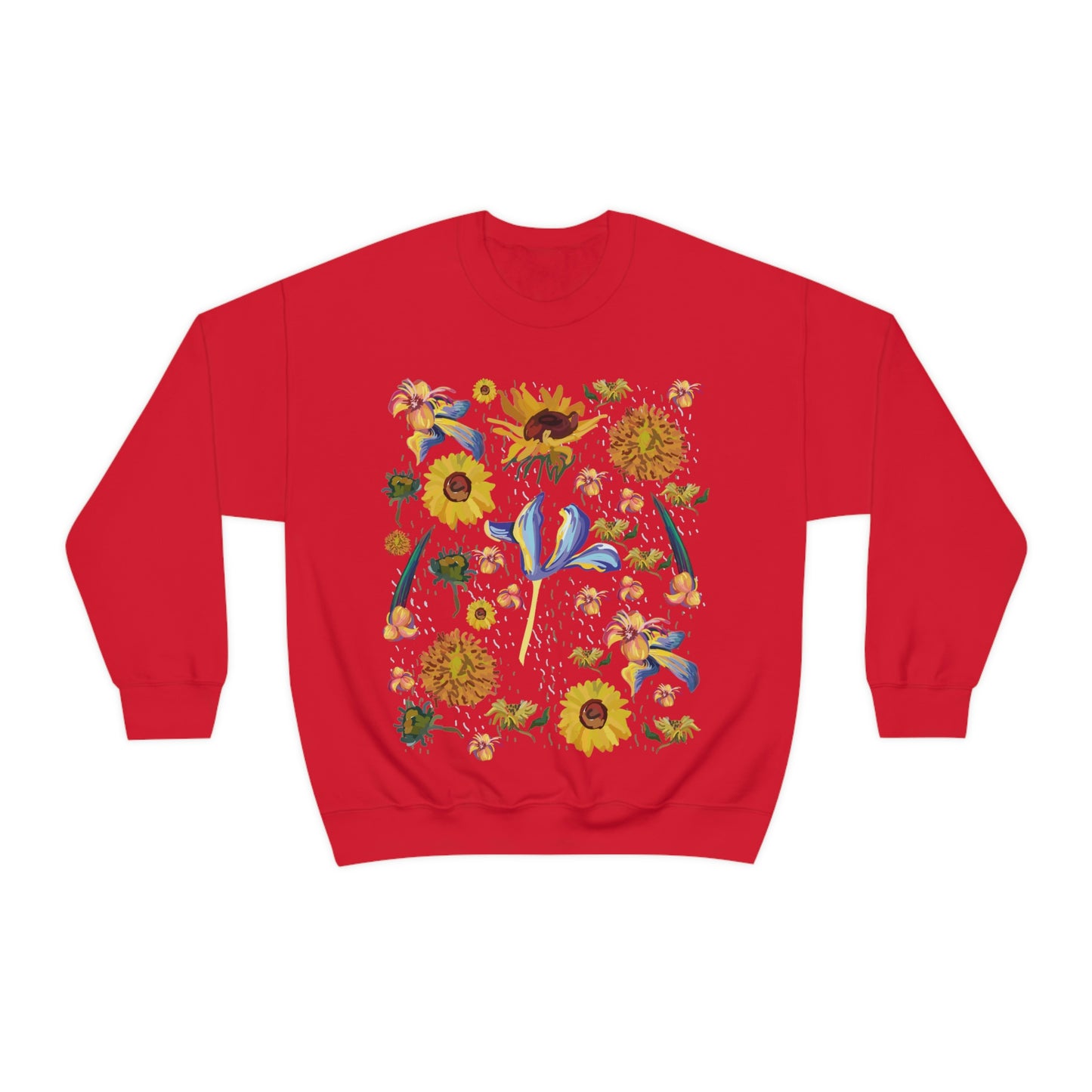 Wildflowers Original Art Inspired by Vincent van Gogh Paintings. Unisex Heavy Blend Crewneck Sweatshirt.