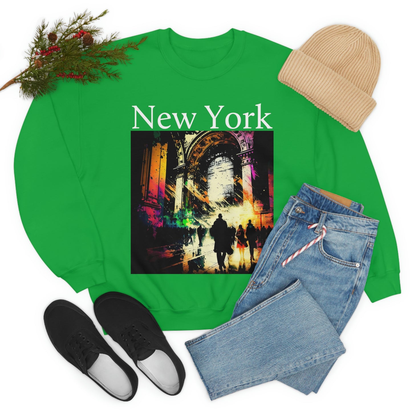 Rush Hour By Grand Central New York City. Original Art. Unisex Heavy Blend Crewneck Sweatshirt.