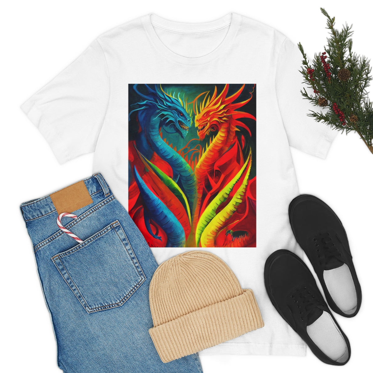 Dance of The Dragons. Original Art. Unisex Jersey Short Sleeve Tee.