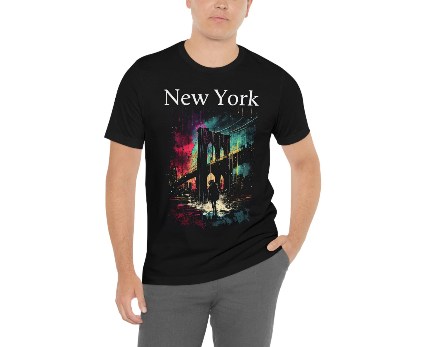 Only New Yorkers Know The Magic Of The Brooklyn Bridge. Unisex Jersey Short Sleeve Tee.