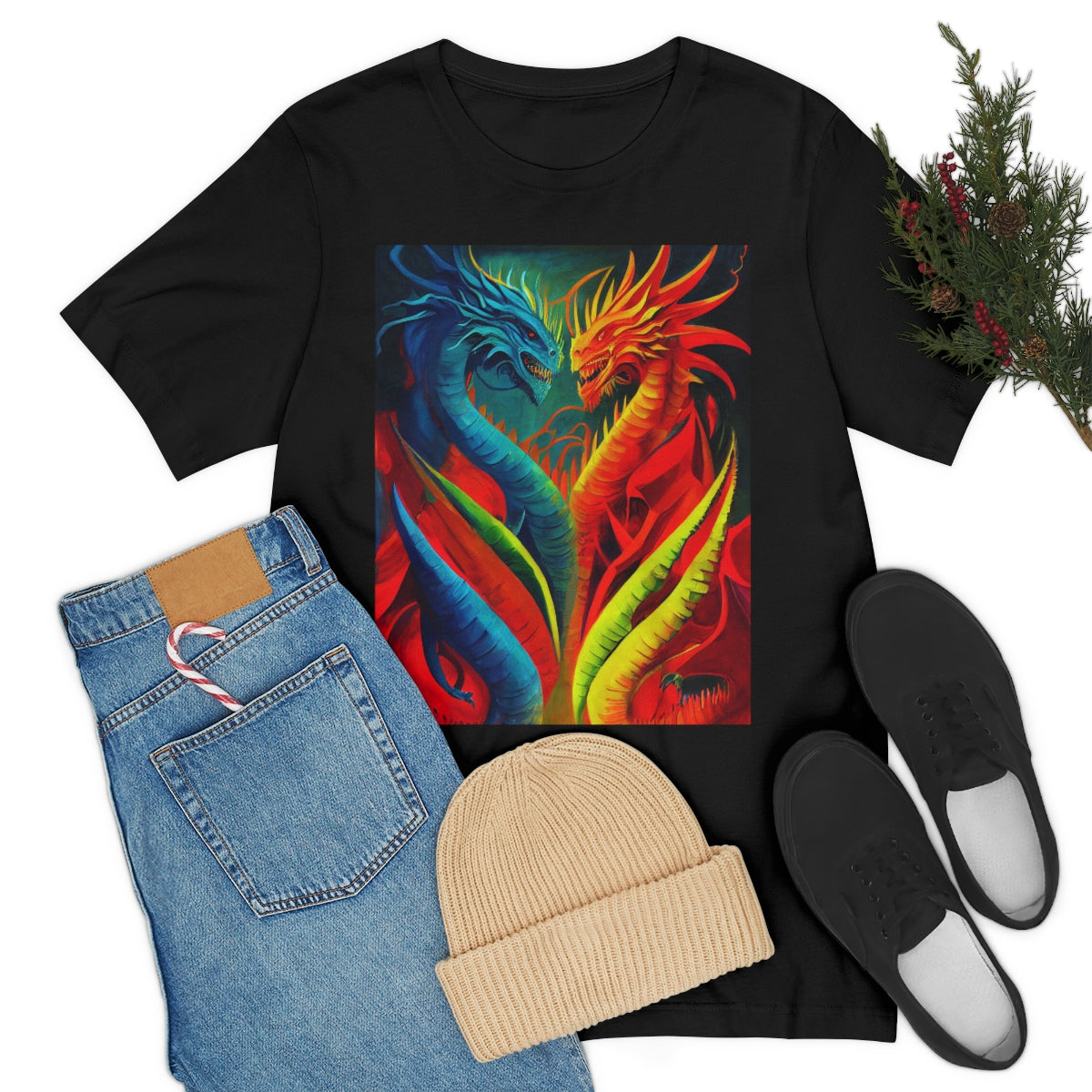 Dance of The Dragons. Original Art. Unisex Jersey Short Sleeve Tee.