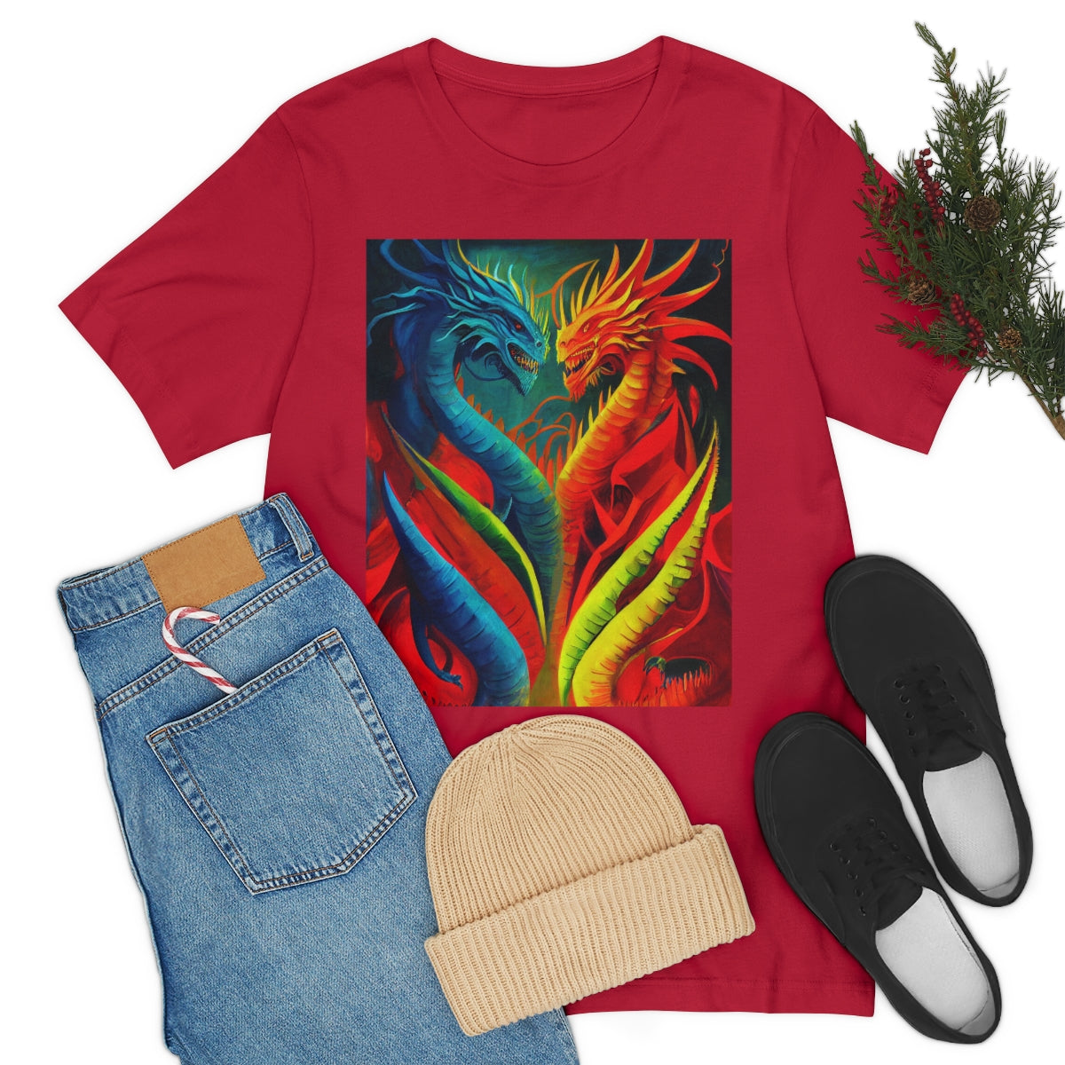 Dance of The Dragons. Original Art. Unisex Jersey Short Sleeve Tee.