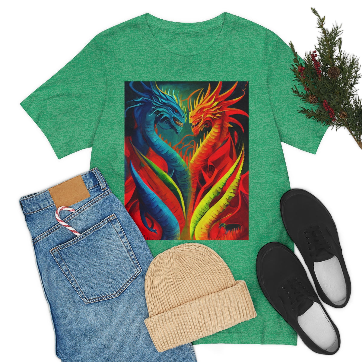 Dance of The Dragons. Original Art. Unisex Jersey Short Sleeve Tee.
