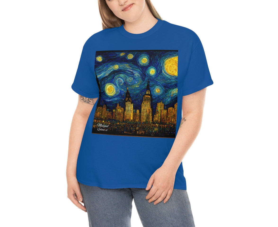 New York City and the Central Park. Original Art. Unisex Heavy Cotton Tee.
