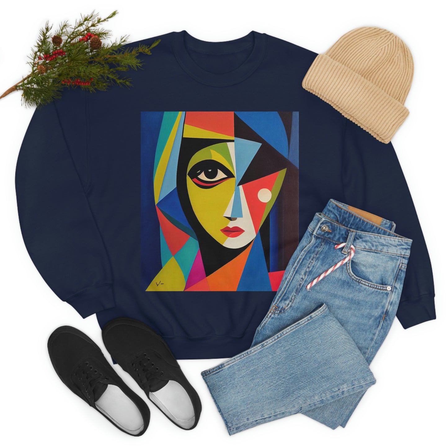Alexandria A Cubism Original Art. Unisex Heavy Blend Crewneck Sweatshirt.