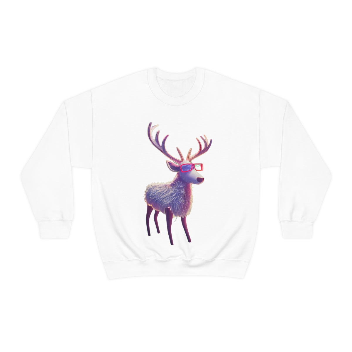 Reindeer In Style. Original Art. Unisex Heavy Blend Crewneck Sweatshirt.