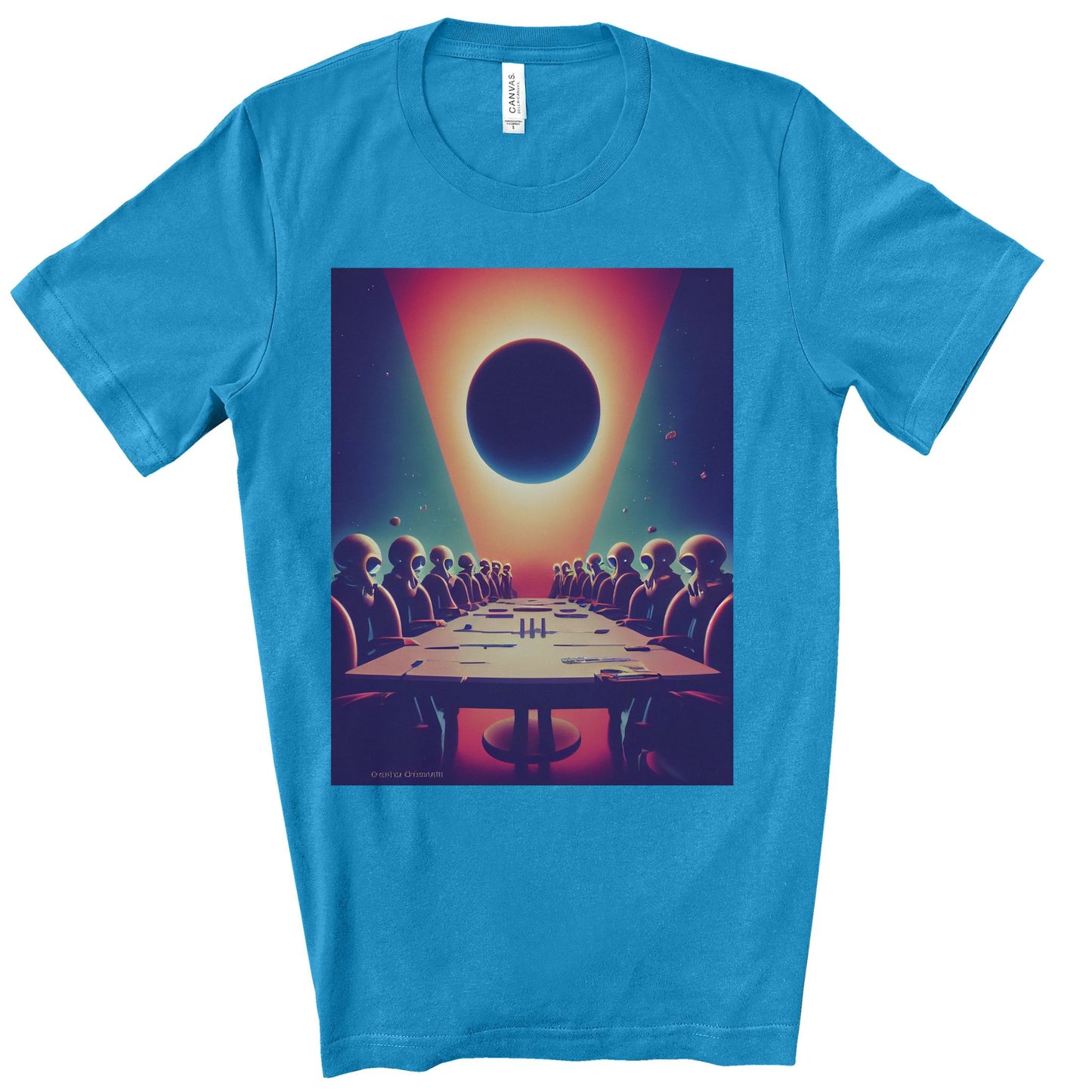 Alien’s World domination meeting. Original Art. Unisex Jersey Short Sleeve Tee.